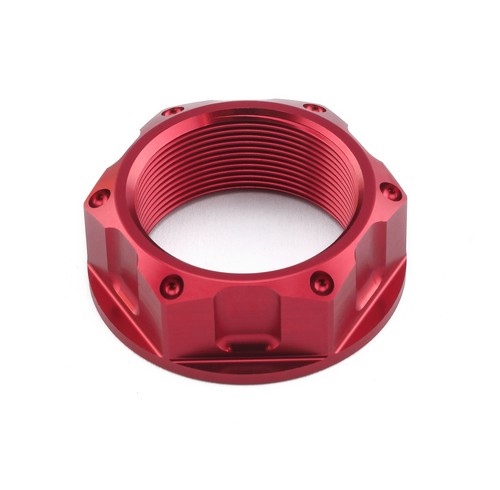 Aluminium flanged top yoke nut - top,