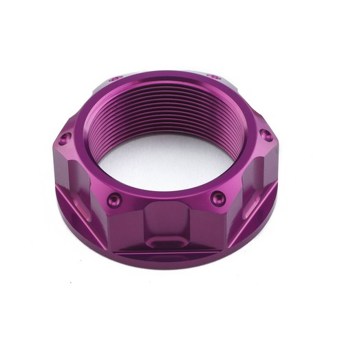 Aluminium flanged top yoke nut - top,
